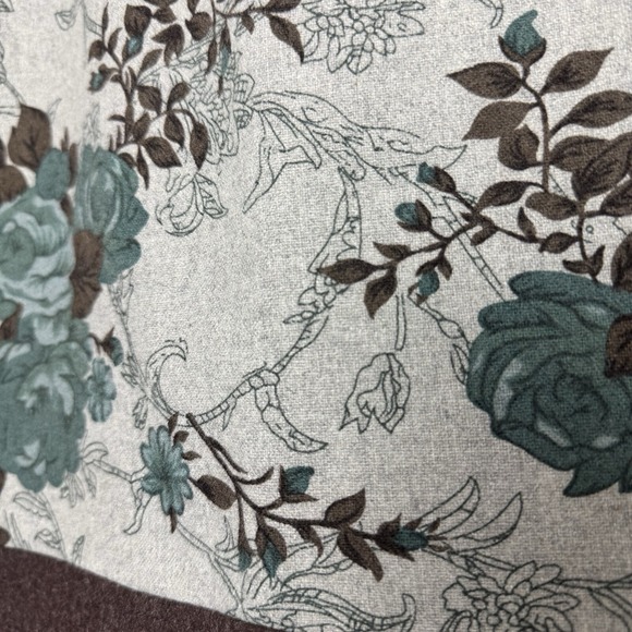 Anthropologie Tabitha Womens Medium Teal Floral Gray Wool Blend Mini Skirt - Picture 3 of 15